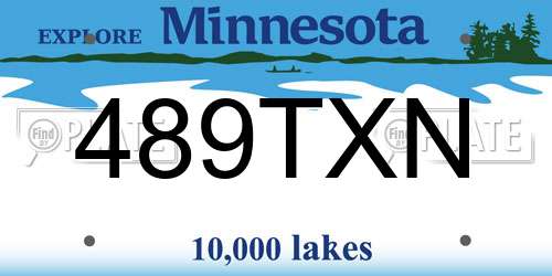 489TXN Minnesota License Plate