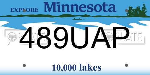 489UAP Minnesota License Plate
