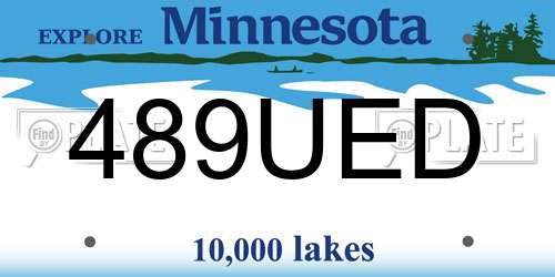 489UED Minnesota License Plate