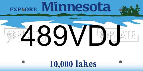 489VDJ Minnesota License Plate