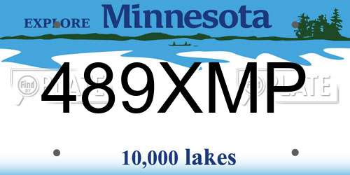 489XMP Minnesota License Plate