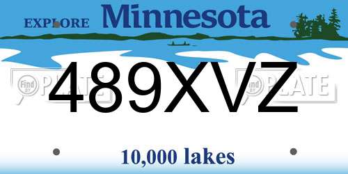 489XVZ Minnesota License Plate
