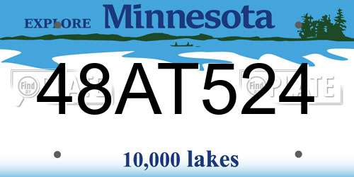 48AT524 Minnesota License Plate