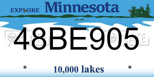 48BE905 Minnesota License Plate
