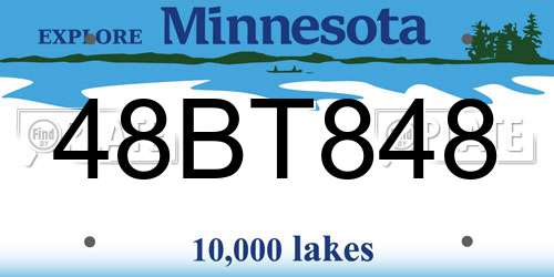 48BT848 Minnesota License Plate