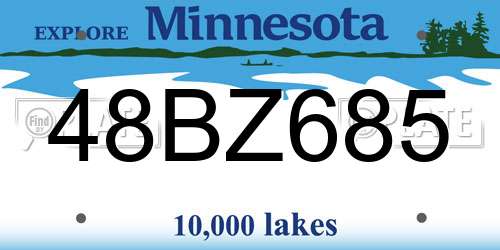 48BZ685 Minnesota License Plate