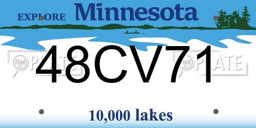 48CV71 Minnesota License Plate