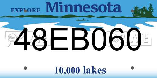 48EB060 Minnesota License Plate