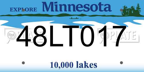 48LT017 Minnesota License Plate