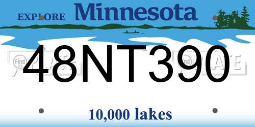 48NT390 Minnesota License Plate
