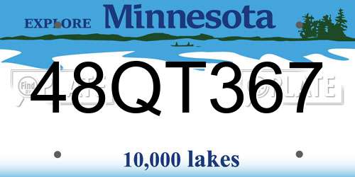 48QT367 Minnesota License Plate