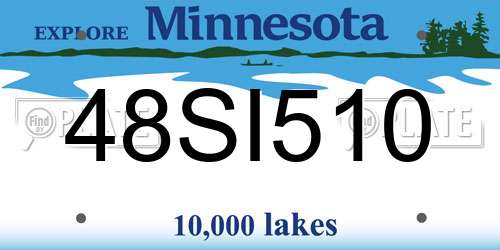 48SI510 Minnesota License Plate