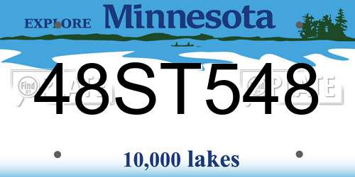 48ST548 Minnesota License Plate