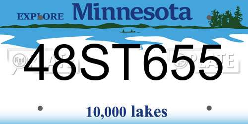 48ST655 Minnesota License Plate