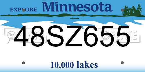 48SZ655 Minnesota License Plate