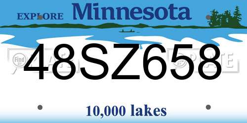 48SZ658 Minnesota License Plate