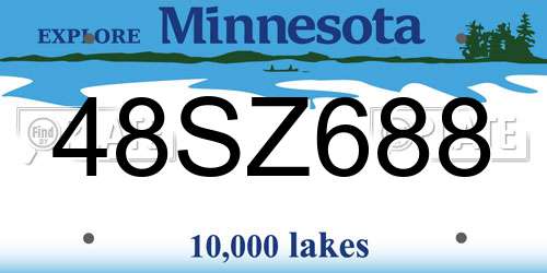 48SZ688 Minnesota License Plate