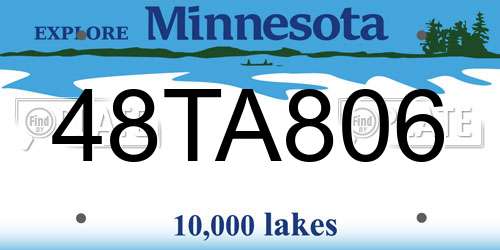 48TA806 Minnesota License Plate