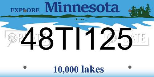 48TI125 Minnesota License Plate