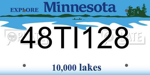 48TI128 Minnesota License Plate