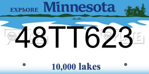 48TT623 Minnesota License Plate