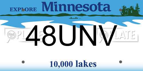 48UNV Minnesota License Plate