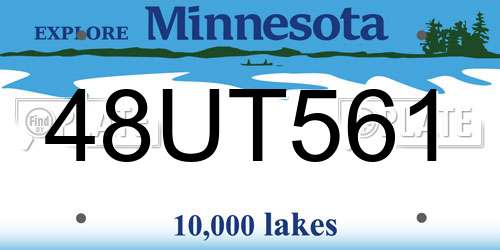 48UT561 Minnesota License Plate