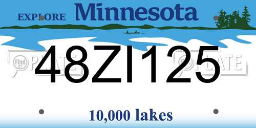 48ZI125 Minnesota License Plate