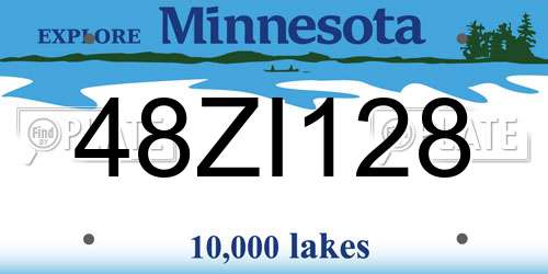 48ZI128 Minnesota License Plate
