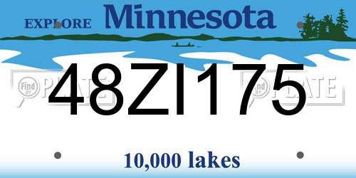 48ZI175 Minnesota License Plate