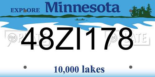 48ZI178 Minnesota License Plate