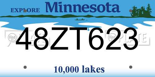 48ZT623 Minnesota License Plate