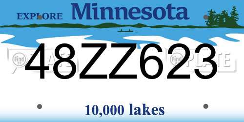 48ZZ623 Minnesota License Plate