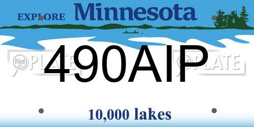490AIP Minnesota License Plate