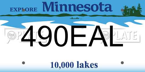 490EAL Minnesota License Plate