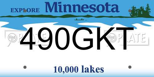 490GKT Minnesota License Plate