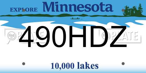 490HDZ Minnesota License Plate