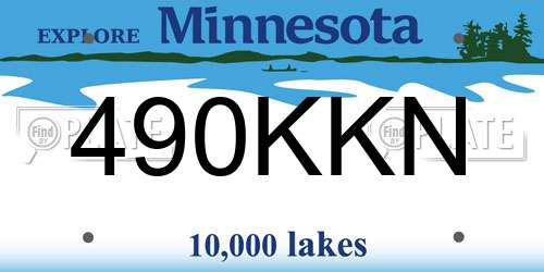 490KKN Minnesota License Plate