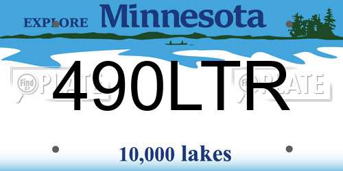 490LTR Minnesota License Plate