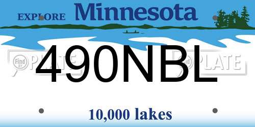 490NBL Minnesota License Plate