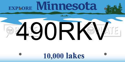 490RKV Minnesota License Plate
