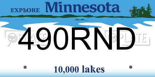 490RND Minnesota License Plate
