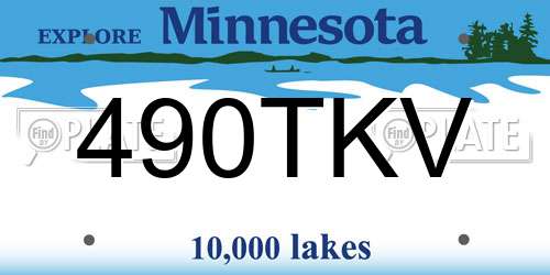 490TKV Minnesota License Plate