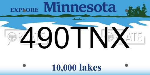 490TNX Minnesota License Plate