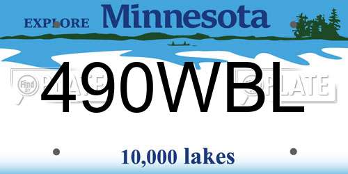 490WBL Minnesota License Plate