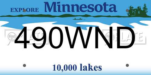 490WND Minnesota License Plate