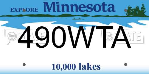 490WTA Minnesota License Plate