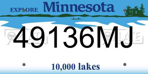 49136MJ Minnesota License Plate