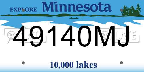 49140MJ Minnesota License Plate