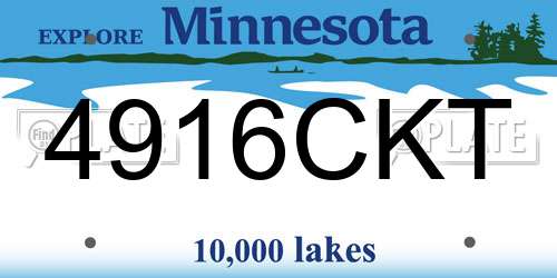 4916CKT Minnesota License Plate